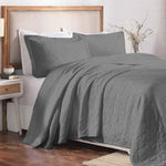 100% Cotton Matelassé Bedspread Set Lightweight Celtic Wedding Ring Jacquard (3-Piece)