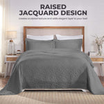 100% Cotton Matelassé Bedspread Set Lightweight Celtic Wedding Ring Jacquard (3-Piece)