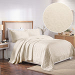 100% Cotton Matelassé Bedspread Set Lightweight Celtic Wedding Ring Jacquard (3-Piece)