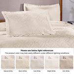 100% Cotton Matelassé Bedspread Set Lightweight Celtic Wedding Ring Jacquard (3-Piece)