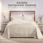 100% Cotton Matelassé Bedspread Set Lightweight Celtic Wedding Ring Jacquard (3-Piece)