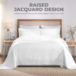 100% Cotton Matelassé Bedspread Set Lightweight Celtic Wedding Ring Jacquard (3-Piece)