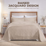100% Cotton Matelassé Bedspread Set Lightweight Celtic Wedding Ring Jacquard (3-Piece)