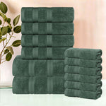 Superior Smart Dry Zero Twist Cotton Medium Weight 12 Piece Towel Set
