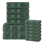 Superior Smart Dry Zero Twist Cotton Medium Weight 12 Piece Towel Set