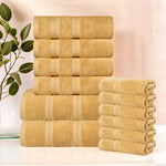 Superior Smart Dry Zero Twist Cotton Medium Weight 12 Piece Towel Set