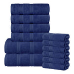 Superior Smart Dry Zero Twist Cotton Medium Weight 12 Piece Towel Set