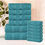 Superior Smart Dry Zero Twist Cotton Medium Weight 12 Piece Towel Set
