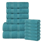 Superior Smart Dry Zero Twist Cotton Medium Weight 12 Piece Towel Set
