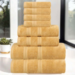 Superior Smart Dry Zero Twist Cotton Medium Weight 8 Piece Towel Set