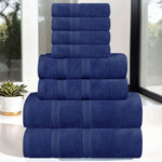 Superior Smart Dry Zero Twist Cotton Medium Weight 8 Piece Towel Set