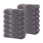Superior Smart Dry Zero Twist Cotton Washcloth Face Towels, Set of 12