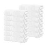 Superior Smart Dry Zero Twist Cotton Washcloth Face Towels, Set of 12