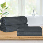 Cotton Ribbed Textured Bath Sheet & Towel Set 4-Piece - Soho