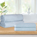 Cotton Ribbed Textured Bath Sheet & Towel Set 4-Piece - Soho