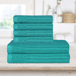 Superior Soho Cotton Ribbed Textured Absorbent Hand and Bath Towel Set