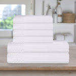 Superior Soho Cotton Ribbed Textured Absorbent Hand and Bath Towel Set