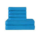 Superior Soho Cotton Ribbed Textured Absorbent Hand and Bath Towel Set