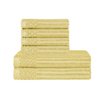 Superior Soho Cotton Ribbed Textured Absorbent Hand and Bath Towel Set