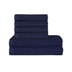 Superior Soho Cotton Ribbed Textured Absorbent Hand and Bath Towel Set