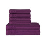 Superior Soho Cotton Ribbed Textured Absorbent Hand and Bath Towel Set