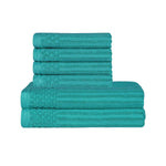Superior Soho Cotton Ribbed Textured Absorbent Hand and Bath Towel Set