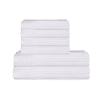 Superior Soho Cotton Ribbed Textured Absorbent Hand and Bath Towel Set