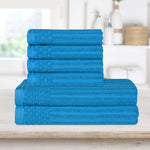 Superior Soho Cotton Ribbed Textured Absorbent Hand and Bath Towel Set