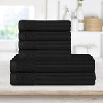 Superior Soho Cotton Ribbed Textured Absorbent Hand and Bath Towel Set