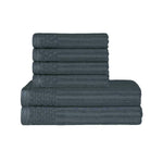 Superior Soho Cotton Ribbed Textured Absorbent Hand and Bath Towel Set