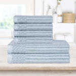 Superior Soho Cotton Ribbed Textured Absorbent Hand and Bath Towel Set