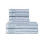 Superior Soho Cotton Ribbed Textured Absorbent Hand and Bath Towel Set