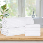 Superior Soho Cotton Ribbed Textured Hand Towel and Bath Sheet Set