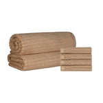 Superior Soho Cotton Ribbed Textured Hand Towel and Bath Sheet Set
