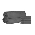 Superior Soho Cotton Ribbed Textured Hand Towel and Bath Sheet Set