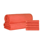 Superior Soho Cotton Ribbed Textured Hand Towel and Bath Sheet Set