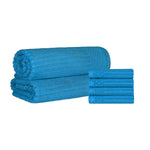 Superior Soho Cotton Ribbed Textured Hand Towel and Bath Sheet Set