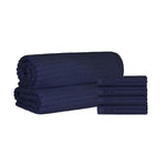 Superior Soho Cotton Ribbed Textured Hand Towel and Bath Sheet Set