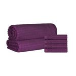 Superior Soho Cotton Ribbed Textured Hand Towel and Bath Sheet Set