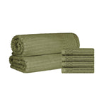 Superior Soho Cotton Ribbed Textured Hand Towel and Bath Sheet Set