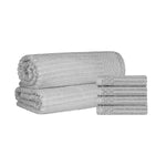 Superior Soho Cotton Ribbed Textured Hand Towel and Bath Sheet Set