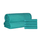 Superior Soho Cotton Ribbed Textured Hand Towel and Bath Sheet Set