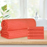 Superior Soho Cotton Ribbed Textured Hand Towel and Bath Sheet Set