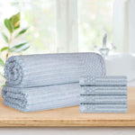 Superior Soho Cotton Ribbed Textured Hand Towel and Bath Sheet Set