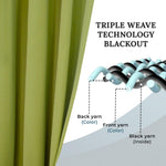 Blackout Window Curtains Solid Room Darkening Washable Set of 2