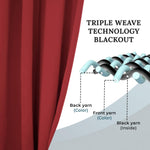 Blackout Window Curtains Solid Room Darkening Washable Set of 2