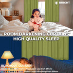 Solid Machine Washable Room Darkening Blackout Curtains, Set of 2