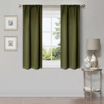 Solid Machine Washable Room Darkening Blackout Curtains, Set of 2
