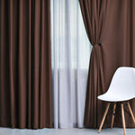 Blackout Window Curtains Solid Room Darkening Washable Set of 2