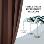 Blackout Window Curtains Solid Room Darkening Washable Set of 2